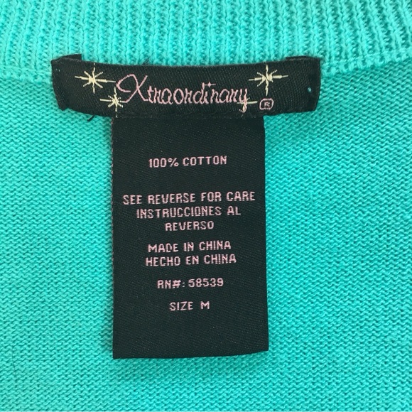 Xtraordinary Turquoise Knit Cropped Bolero Shrug - Picture 12 of 16